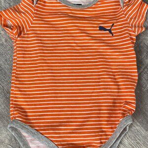 Orange Striped Puma Baby Onesie 3-6 M